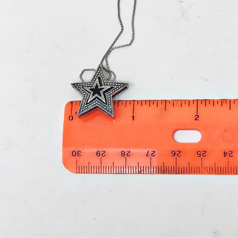 Silver Marcasite Star Pendant Necklace